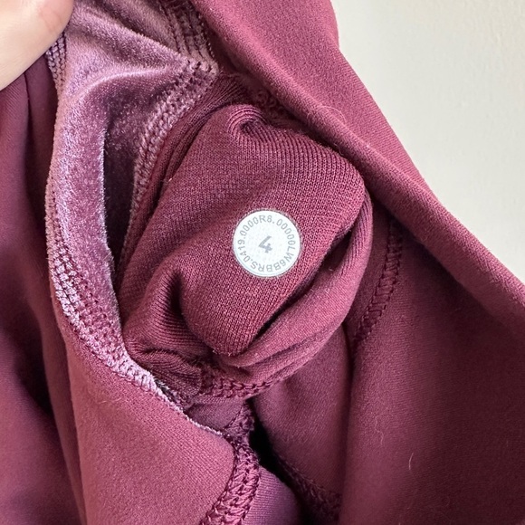 Lululemon Align Super High Rise Velvet Stripe Leggings, Garnet Red, Women's 4 - Picture 13 of 16